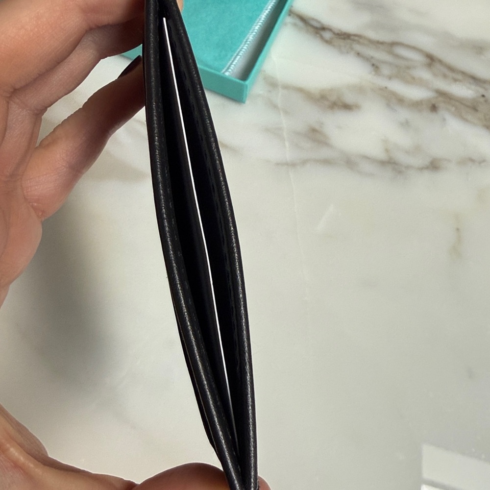 Tiffany & Co. Black Card Holder with Blue Box NEW - Picture 4 of 6